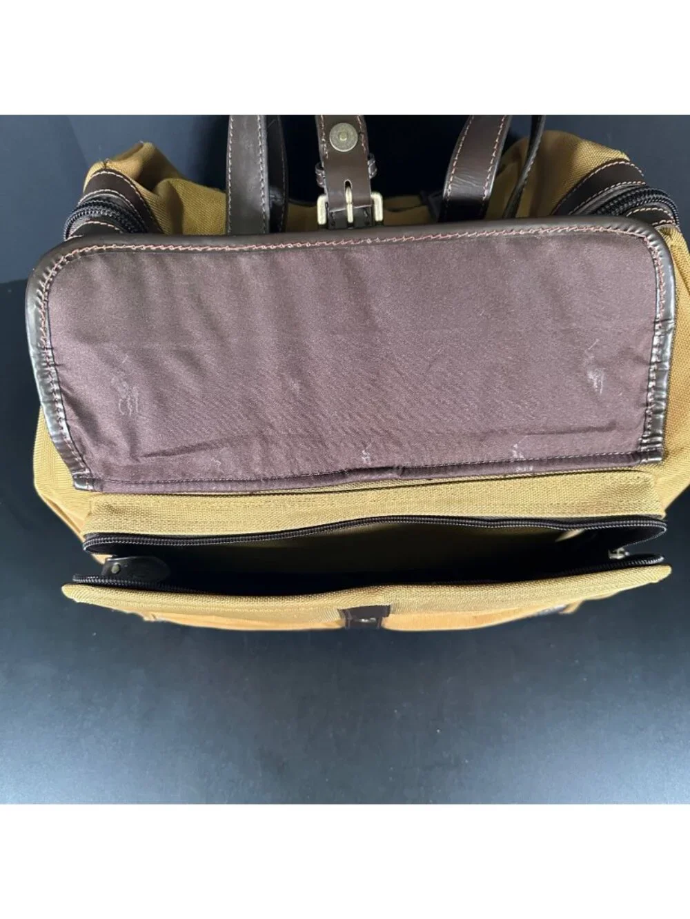 Vintage POLO Ralph Lauren Safari Canvas Leather Travel Bag Weekender Duffle